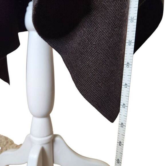 Marina Rinaldi Brown 100% Lana Wool Cape Poncho Beaded Trim Button Front M/12-14 - Picture 9 of 9